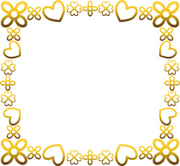 Gold frame with leaf and flowers. 