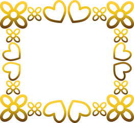 Gold frame with leaf and flowers. 