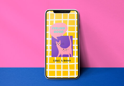 Screen Phone Leaning Mockup