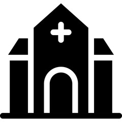 Obraz premium Church Building Simple Solid Icon