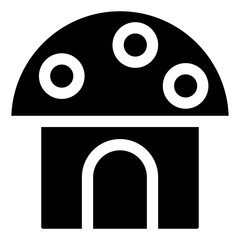 Mushroom Building Simple Solid Icon