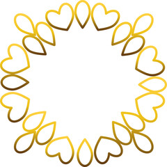 Gold frame with leaf and flowers. 