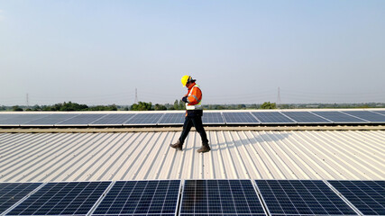 Floating solar panels providing renewable energy. Aerial view floating on solar cells