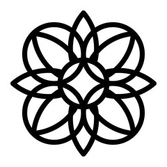 outline flower motif design element, flower icon
