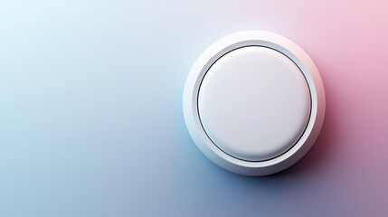 Neumorphic white rounded button, minimalistic neomorphism button illustration