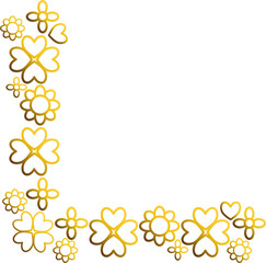 golden flowers border corner 
