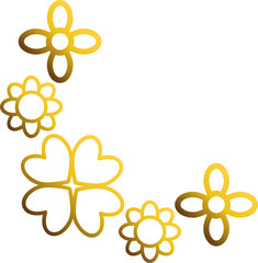 golden flowers border corner 