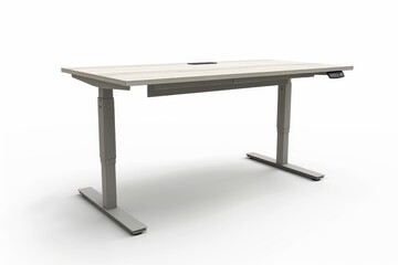 A white desk with a black keyboard and a black mouse