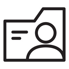 User Folder Icon Outline Style. Simple Directory Symbol Vector Illustration.