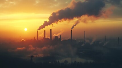 Professional photos showcasing air pollution emitted from large industrial processes