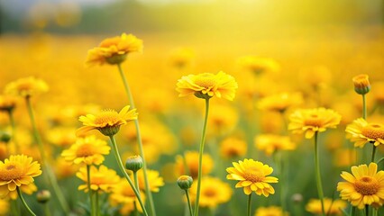 Fototapeta premium field of yellow flowers with a bright and cheerful mood