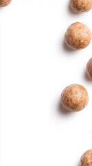 Round Meatballs Arranged on White Background
