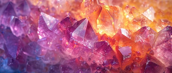 Close-Up View of Colorful Crystals with High Magnification