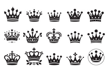 Crown silhouette vector illustrations