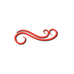 curly red swirl decoration