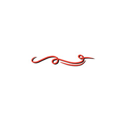 curly red swirl decoration