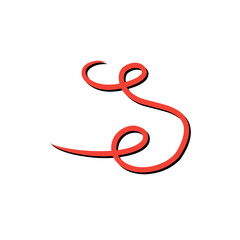 curly red swirl decoration