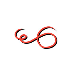 curly red swirl decoration