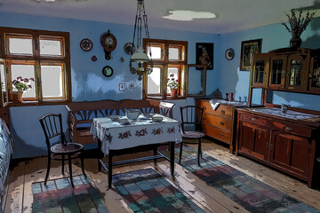 Ancient dining room in a house in the village © tonysk