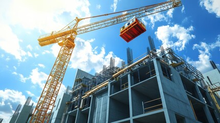The Crane Above Construction Site
