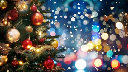 Christmas Tree with Festive Lights