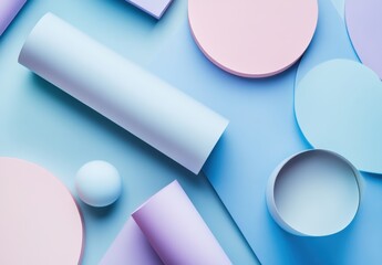 pastel geometric shape minimalist website backgrounds, or creative marketing materials. Its soft pastel tones and geometric simplicity convey a sense of calm and elegance
