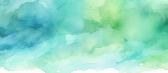 Abstract Watercolor Background with Blue and Green