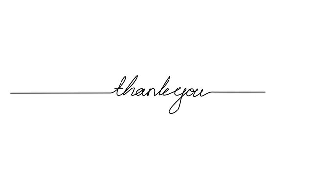 Thank you letter continuous line
