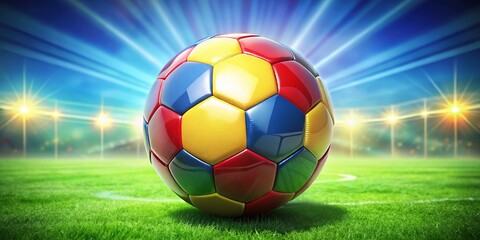 Fototapeta premium Vibrant soccer ball illustration suitable for sports graphics, educational materials, and creative projects, offering a