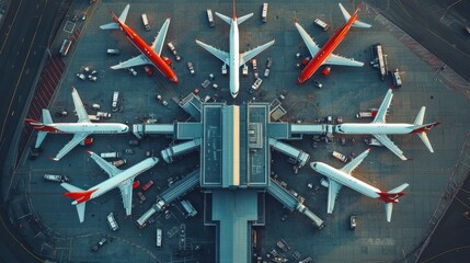 The Airport with Multiple Airplanes