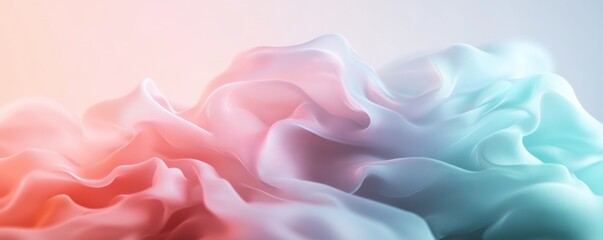 Fototapeta premium A soft, flowing wave of pastel colors blends seamlessly, evoking a sense of tranquility and elegance.