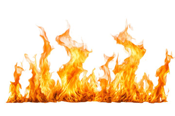 Vibrant flames dancing against a transparent background, creating a dynamic visual of fire in motion during a bright setting