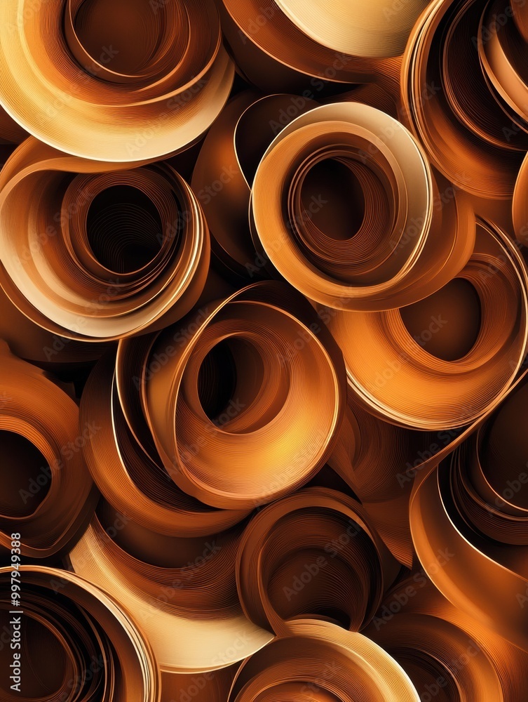 Aufkleber the artwork features a vibrant arrangement of overlapping coffee cup rings in various shades of brow
