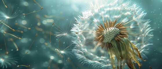 Close-up of Exploding Dandelion Seeds in UHD Quality