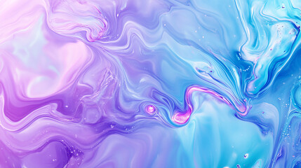 Fototapeta premium Pastelowe odcienie fioletu i turkusu splatają się w wirującą ciecz. 