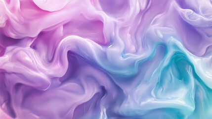 Fototapeta premium Pastelowe odcienie fioletu i turkusu splatają się w wirującą ciecz. 