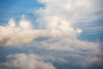 Above the clouds. flight concept.