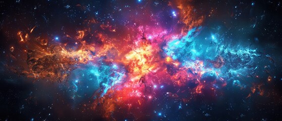 Fototapeta premium Vibrant Nebula in Interstellar Space