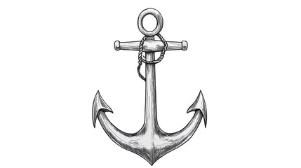Ship Anchor Transparent PNG Logo. Generative AI.