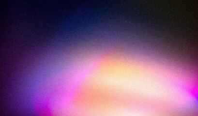 Grainy textured abstract background with colorful wavy light leaks