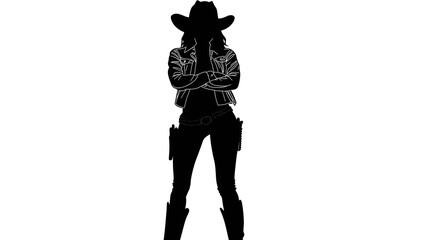 Transparent Stylish Cow Girl PNG. Generative AI