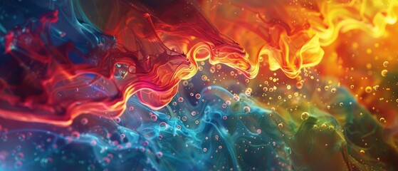 Fototapeta premium Vivid Ink Explosion in Water Creates Colorful Patterns