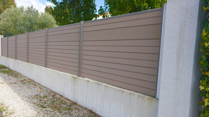 wall brown fence aluminium blurred barrier modern house protect view home garden