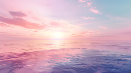 Obraz premium Pink Sunset Over Calm Ocean Water