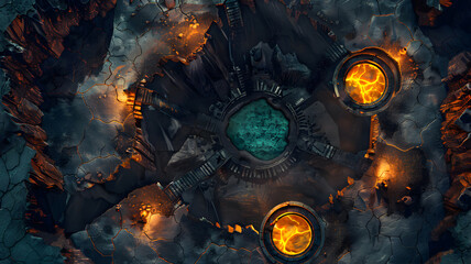 Alien Diverse Terrain Battle Map for Sci-Fi DnD, Top-Down Tabletop Role-Playing Game Map, Futuristic Adventure Game Background, Virtual Tabletop RPG Asset, High-Resolution Sci-Fi Terrain Alien Planet