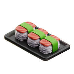 Sushi Asian Food illustration 3D 