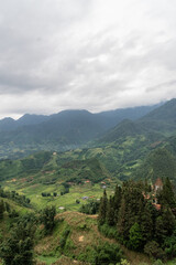 Fototapeta premium Portrait of beautiful view near Sapa, Vietnam