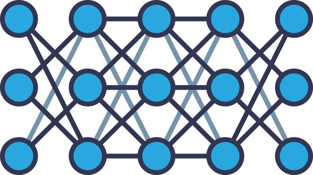 Illustration of a neural network with interconnected nodes, representing deep learning concepts.