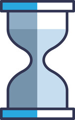 An hourglass with sand flowing, symbolizing time passing.