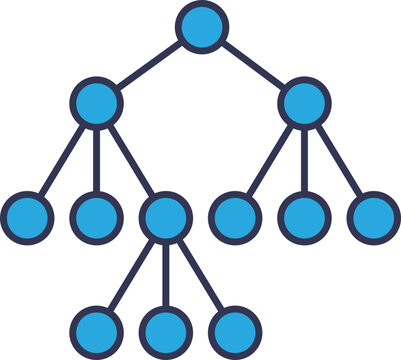 A decision tree diagram representing machine learning algorithms and data classification.